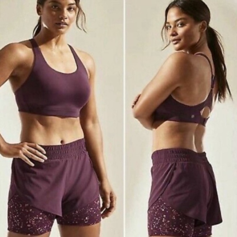 Athleta Hiit It 2-In-1 Purple Shorts